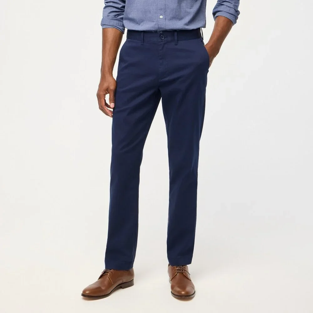 NWT Mens Size 38 38x32 J. Crew Navy Blue Straight Fit Flex Chino Pant NEW